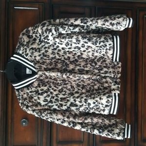 Joseph Ribkoff faux fur bomber jacket.
